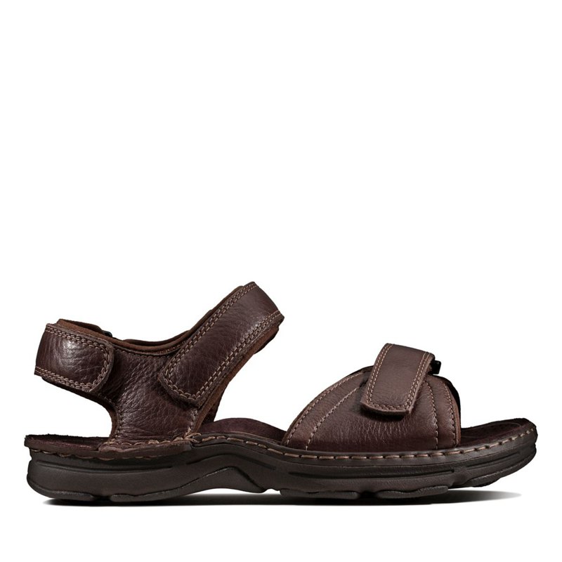 Men's Clarks ATL Part Sandals Dark Brown | 53899119