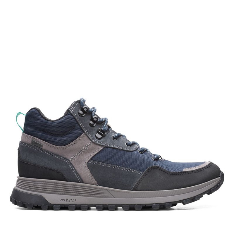 Men's Clarks ATL Trek Hi GORE-TEX Ankle Boots Navy | 10886945