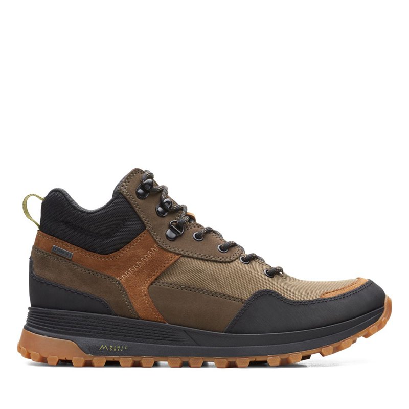 Men's Clarks ATL Trek Hi GORE-TEX Ankle Boots Dark Olive | 71942897