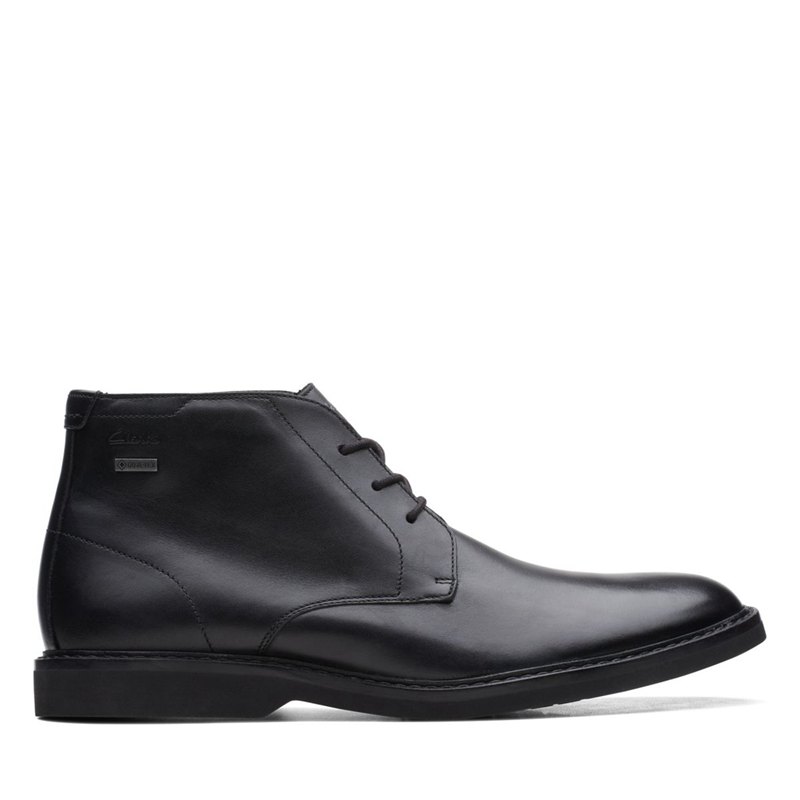 Men's Clarks Atticus LT Hi GORE-TEX Desert Boots Black | 60251049