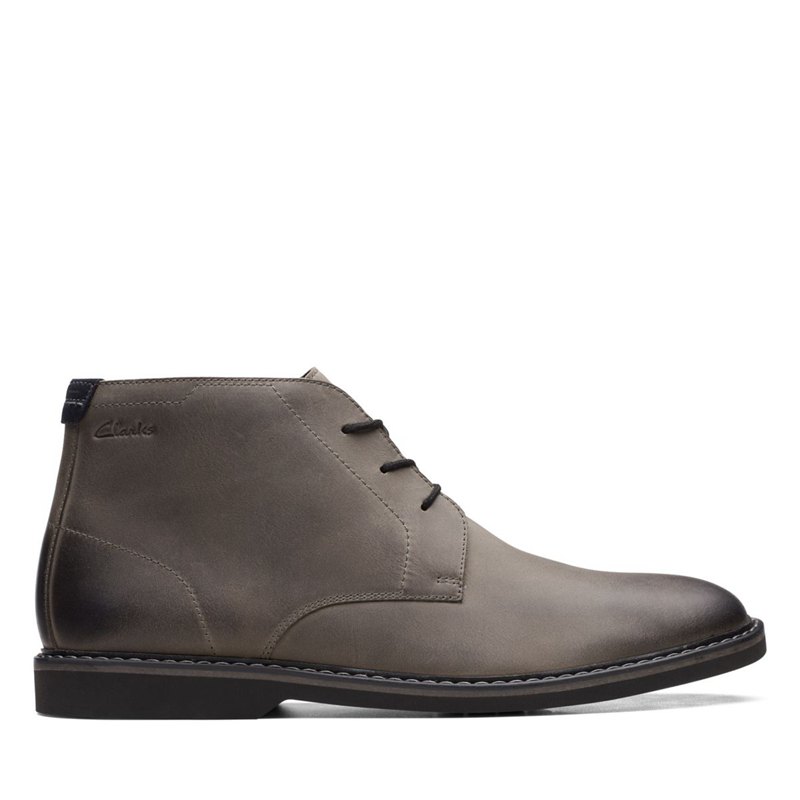 Men's Clarks Atticus LT Mid Desert Boots Dark Grey | 65511465