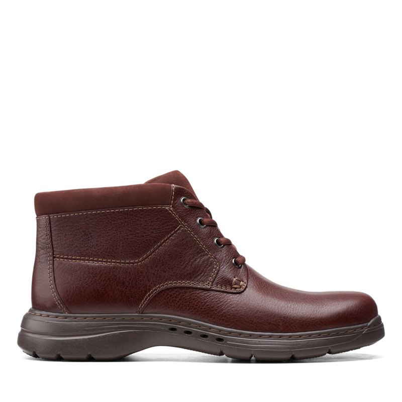 Men's Clarks Brawley Up Ankle Boots Brown | 88267546