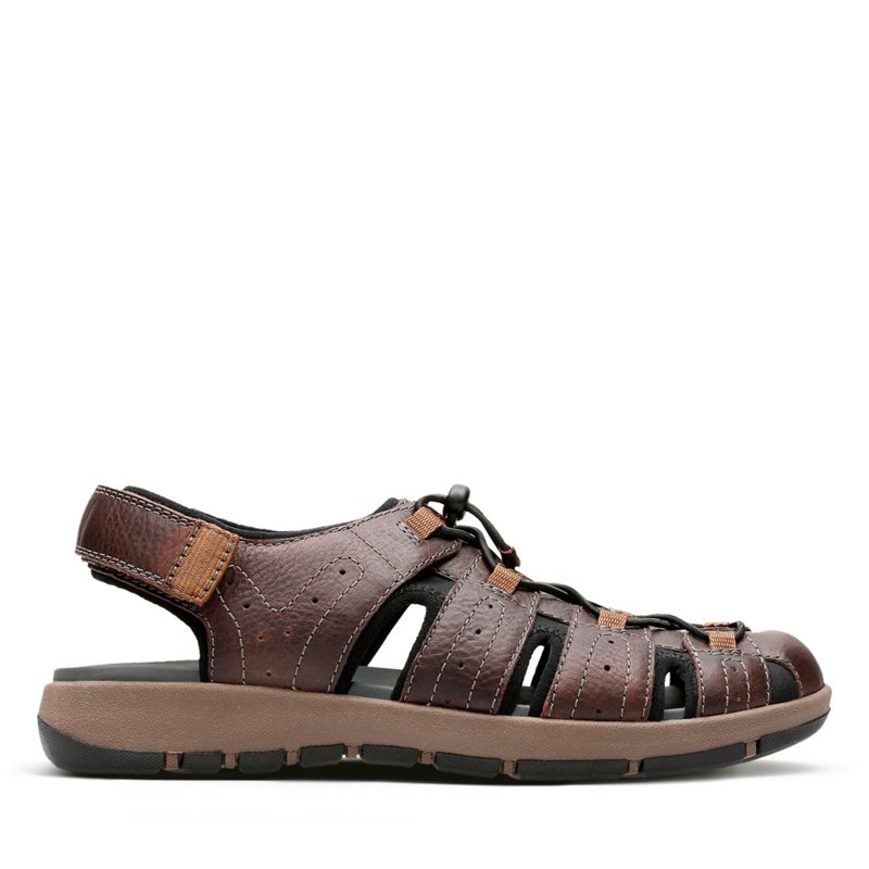 Men's Clarks Brixby Cove Sandals Dark Brown | 37506324