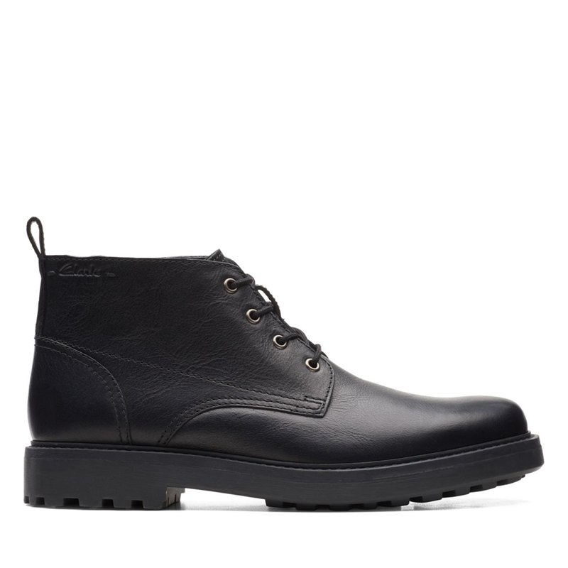 Men's Clarks Chard Mid Ankle Boots Black | 38740135