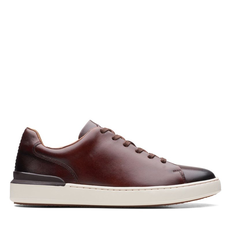 Men's Clarks Court Lite Lace Sneakers Dark Brown | 98802140