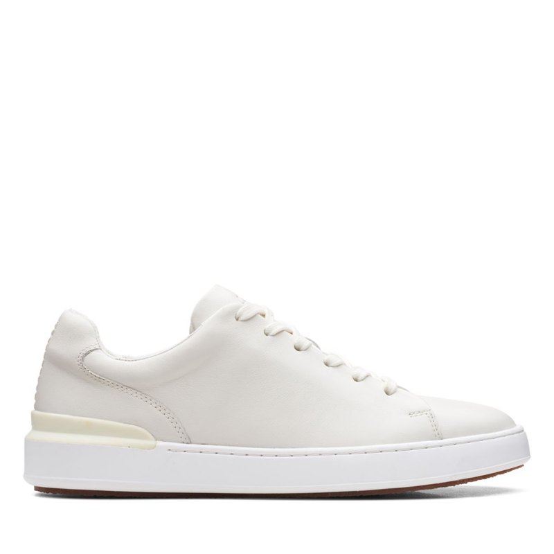 Men's Clarks Court Lite Lace Sneakers White | 94660905