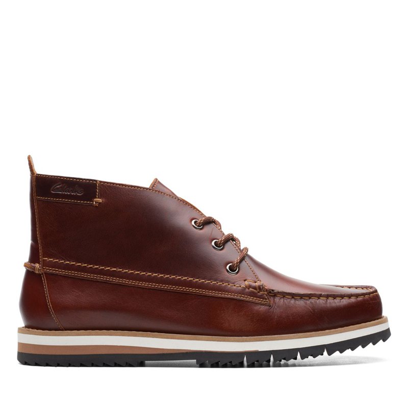 Men's Clarks Durston Mid Ankle Boots Brown | 31837506
