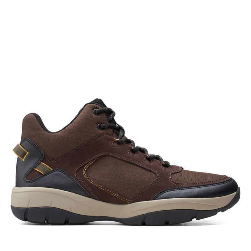 Men's Clarks Ervin Mid Ankle Boots Brown | 33149028