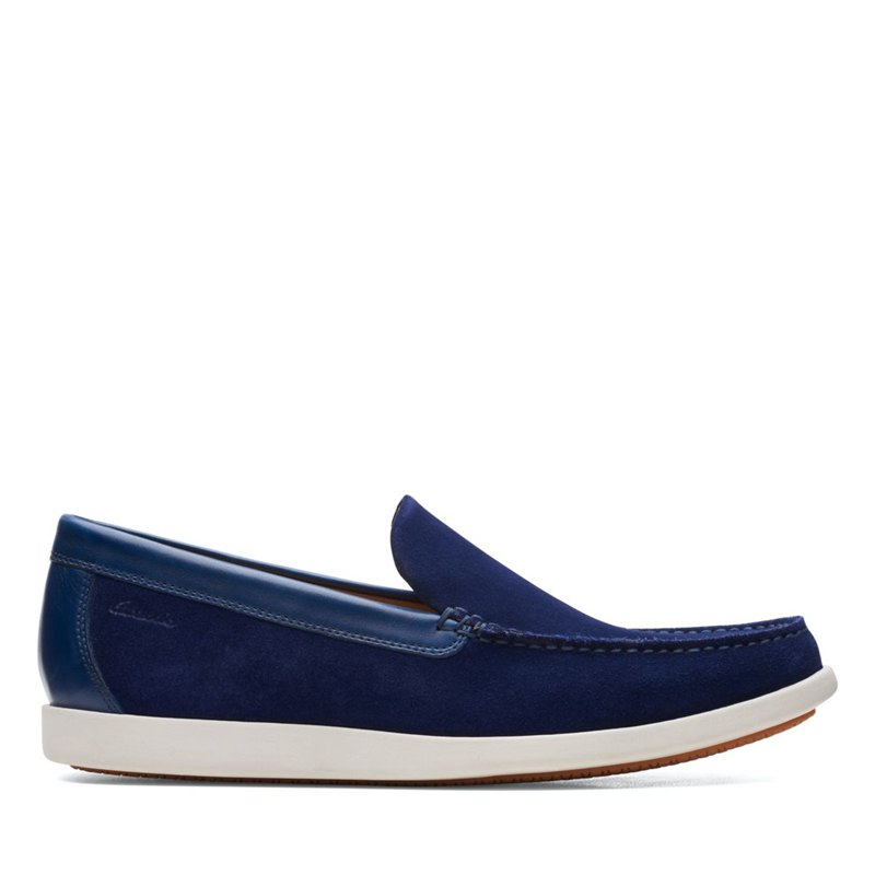 Men's Clarks Ferius Creek Loafers Navy | 50921096