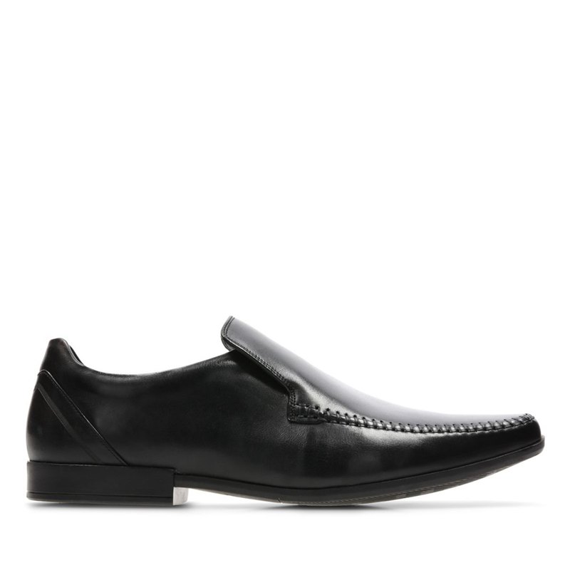 Men's Clarks Glement Seam Loafers Black | 81801827