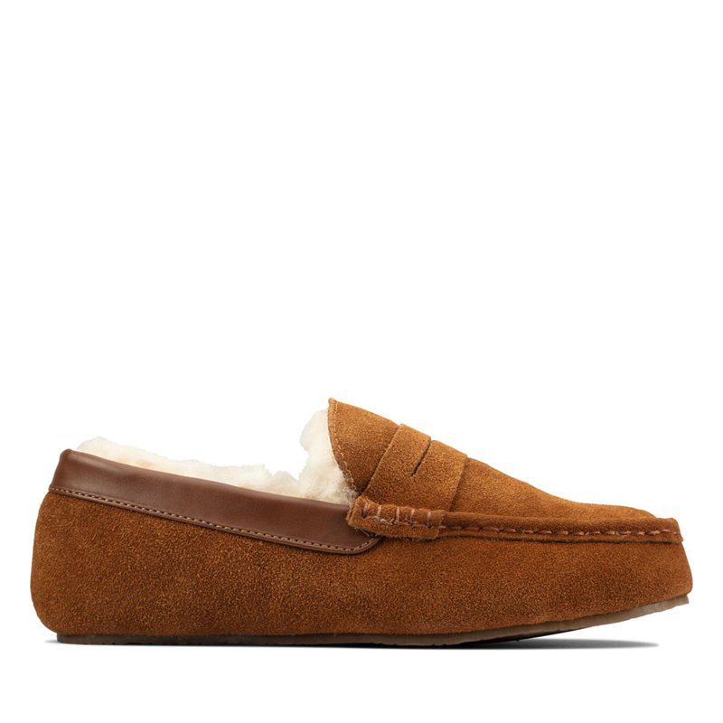 Men's Clarks Kite Warm Slip On Dark Brown | 35620003