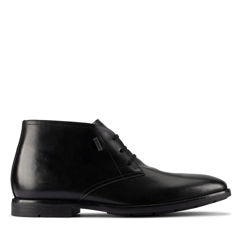 Men's Clarks Ronnie Lo GORE-TEX Ankle Boots Black | 76339396