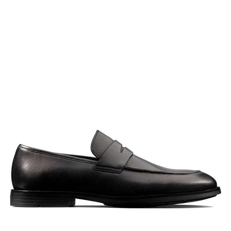 Men's Clarks Ronnie Step Loafers Black | 32248983