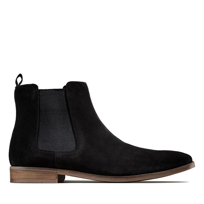 Men's Clarks Stanford Top Chelsea Boots Black | 81382404