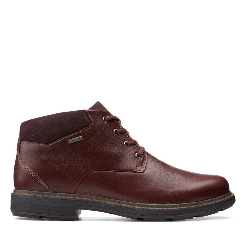 Men's Clarks Un Tread Up GORE-TEX 2 Ankle Boots Dark Brown | 81167948