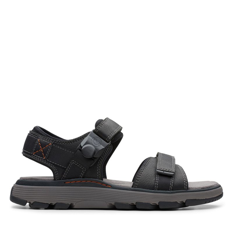 Men's Clarks Un Trek Part Sandals Black | 67175407