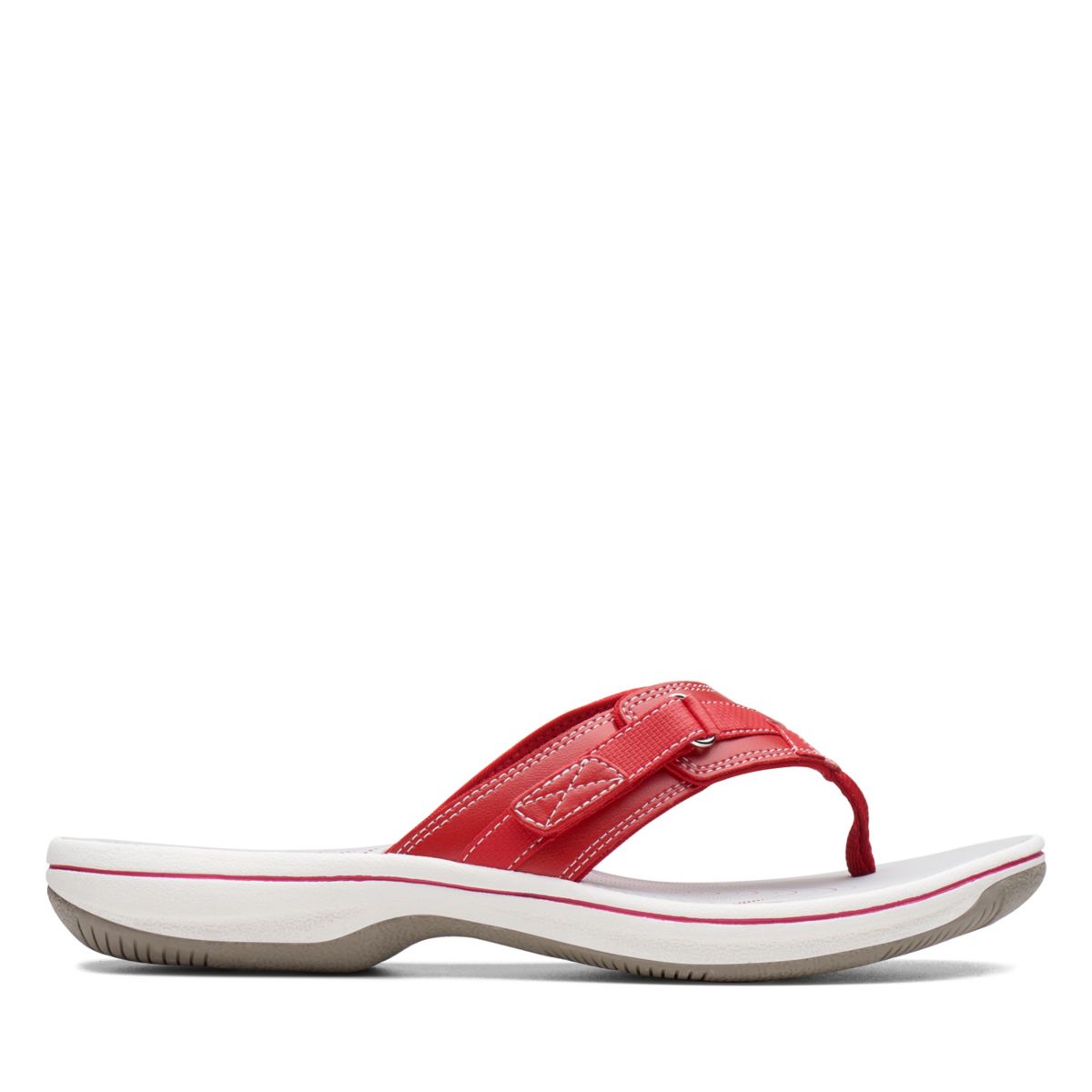Women's Clarks BREEZE SEA Flip Flops Red | 45102263
