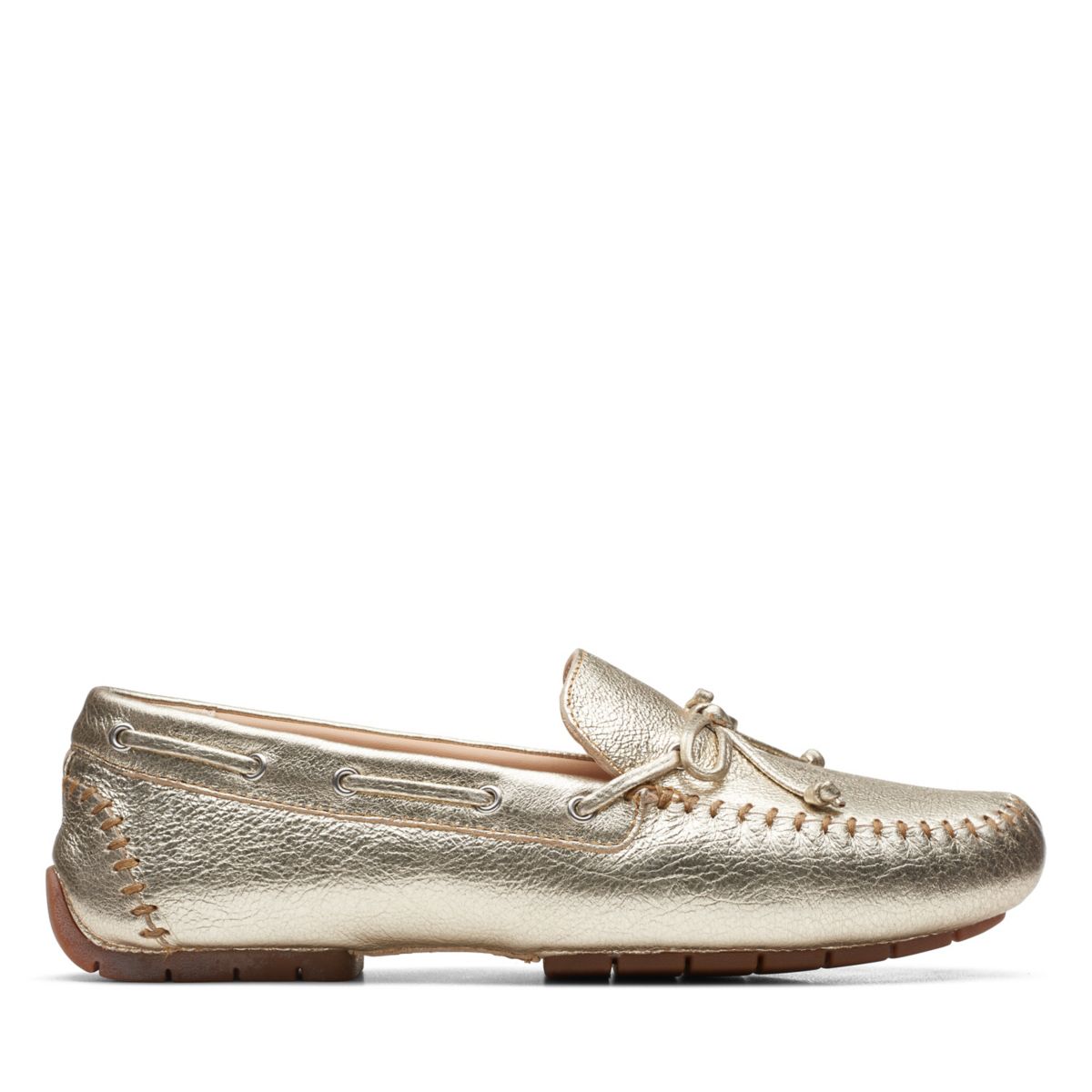 Women's Clarks C Mocc Tie Loafers Gold | 76347430