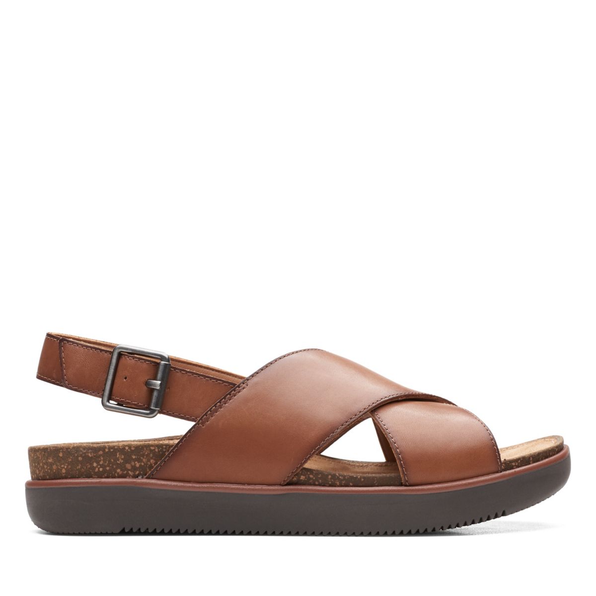 Women's Clarks Elayne Cross Sandals Dark Brown | 51196237