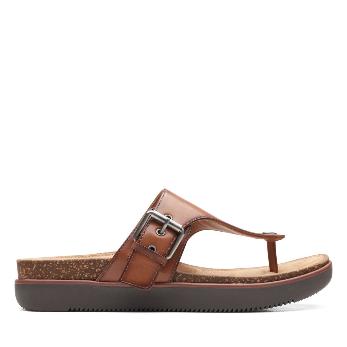 Women's Clarks Elayne Step Flip Flops Dark Brown | 17072964