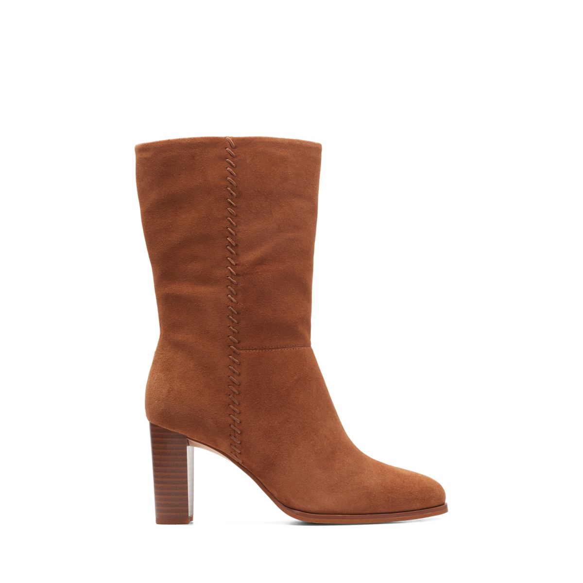 Women's Clarks Karamo Mid High Heel Boots Dark Brown | 66628330