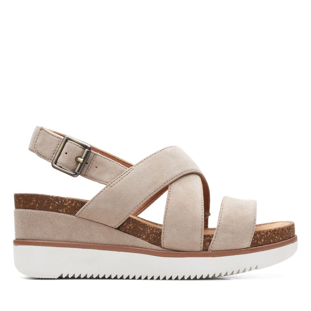 Women's Clarks Lizby Cross Wedge Sandals Brown | 41721818