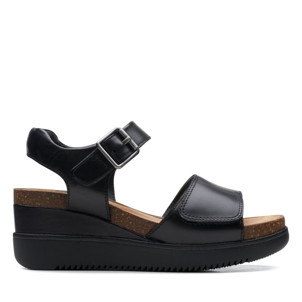 Women's Clarks Lizby Strap Wedge Sandals Black | 59923712