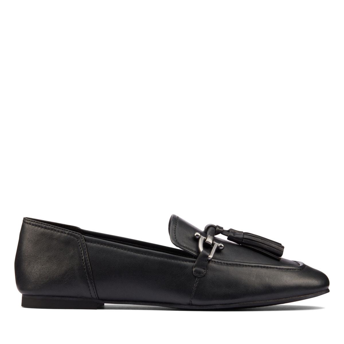 Women's Clarks Pure 2 Tassel Ballerina Black | 47293950